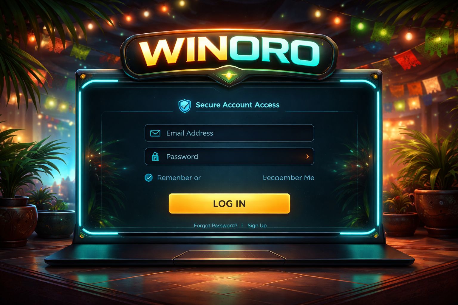 Acceso seguro de inicio de sesión WINORO para jugadores en México