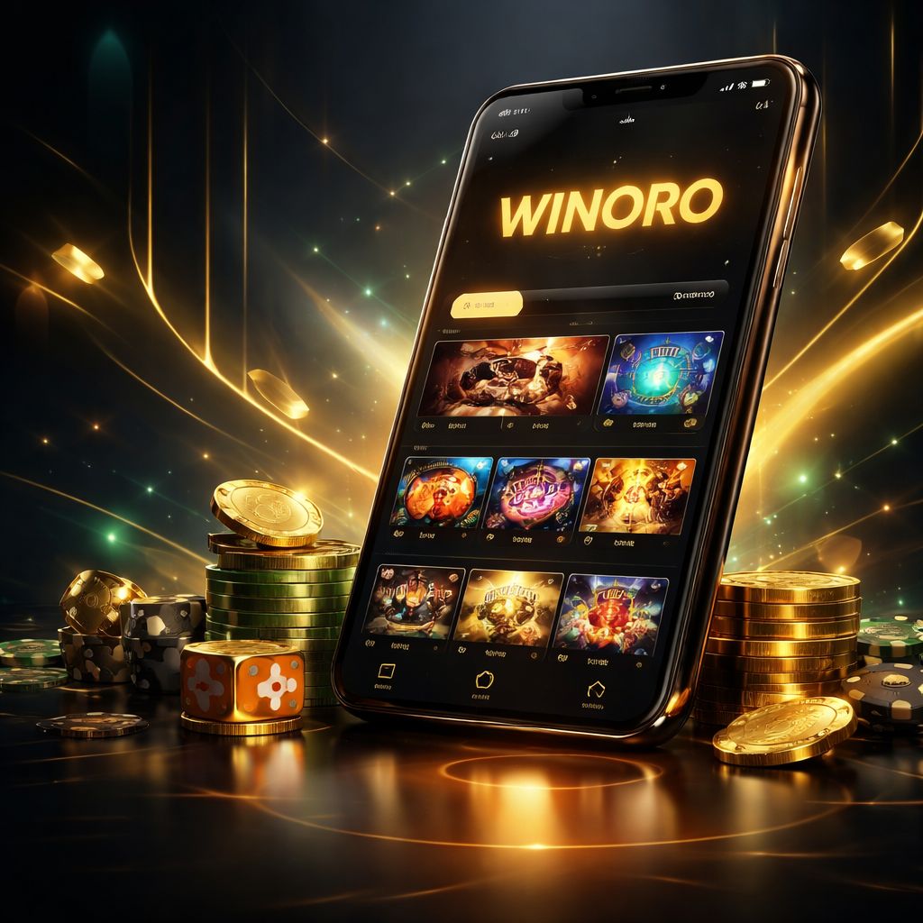 App móvil WINORO en Android y iPhone con interfaz de casino